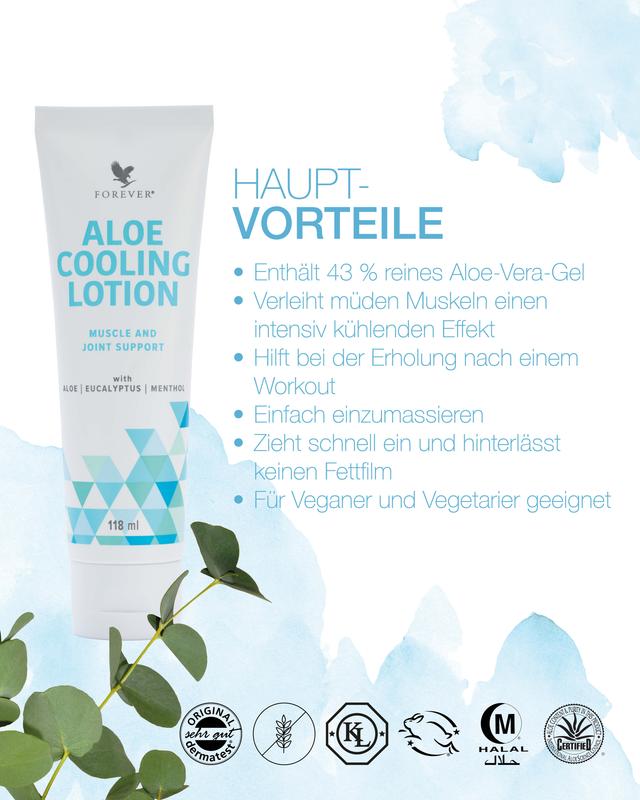 Aloe Cooling Lotion-Massage Gel-with menthol-eucalyptus-rosemary-118 ml - LUX-Anic